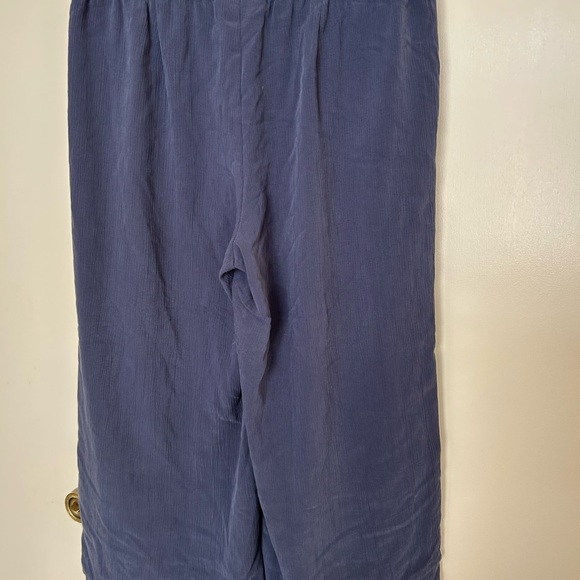 Pure J. Jill Sand Washed Navy Blue Cropped Wide Legged Pants- Size Med Petite - Picture 3 of 5